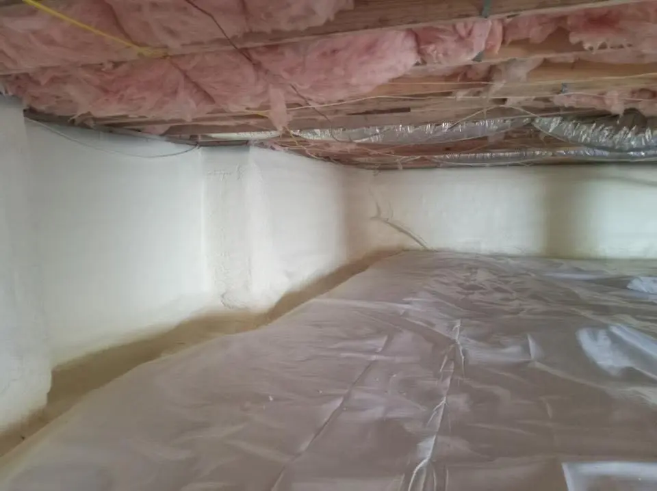 Crawl space encapsulation with closed-cell spray foam for Roof Waterproofing in Marshalltown